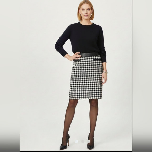 Cynthia Rowley Dresses & Skirts - Cynthia Rowley Faux Leather Trim Skirt 14 Wool Blend Office Career Professional